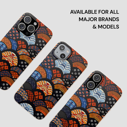 Three patterned phone cases on a white background with text 'Available for all major brands & models'. | Casenari