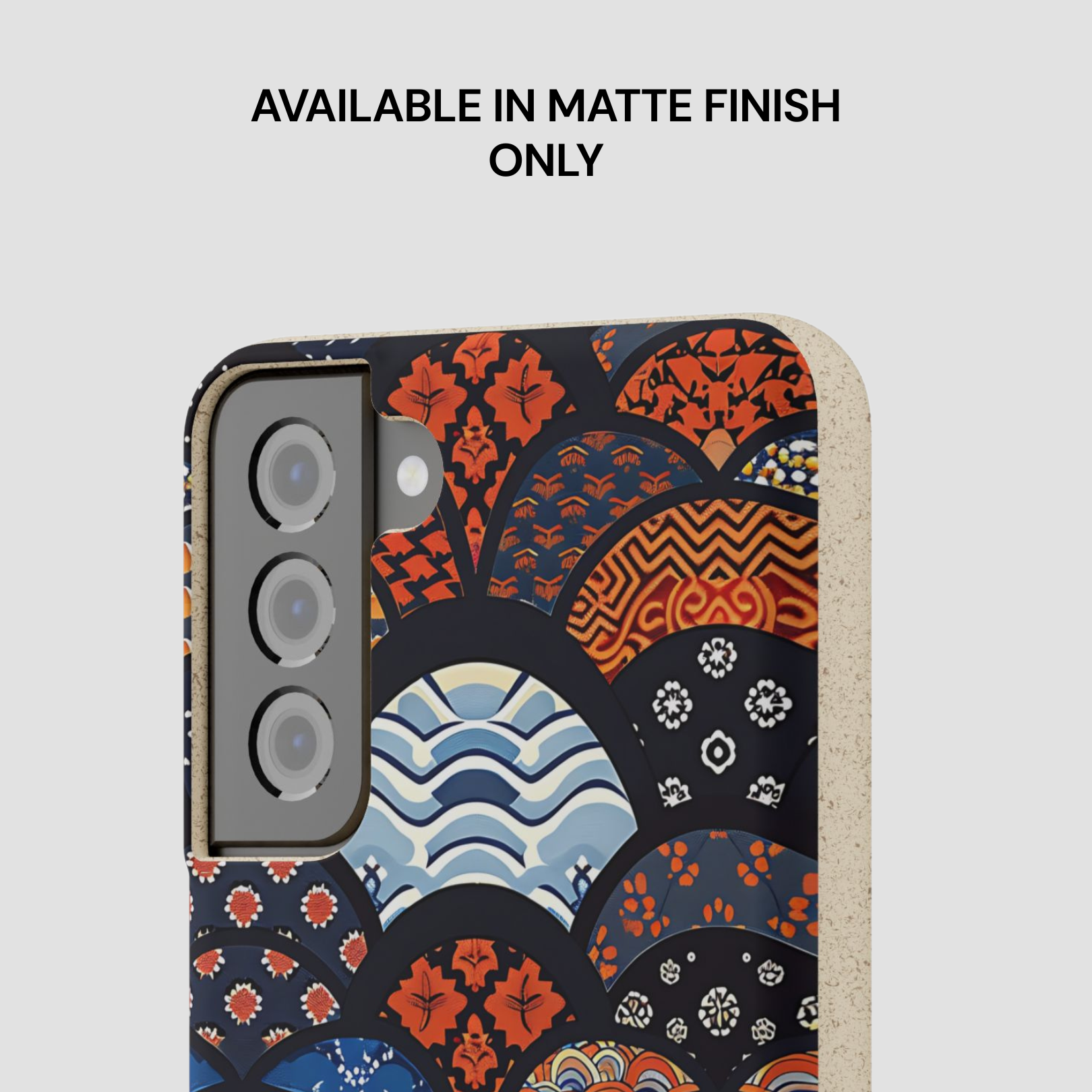 Phone case with a colorful pattern on a light gray background | Casenari