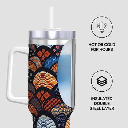 Insulated tumbler with colorful pattern on a white background | Casenari 