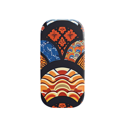 Colorful flip-flop sandal with abstract patterns on a white background | Casenari