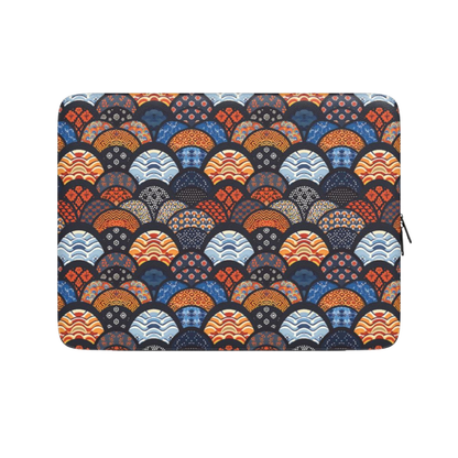 Laptop sleeve with colorful wave pattern on a white background | Casenari