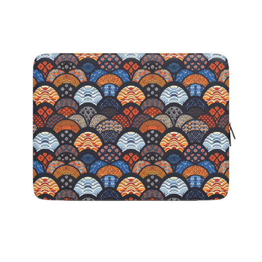 Laptop sleeve with colorful wave pattern on a white background | Casenari