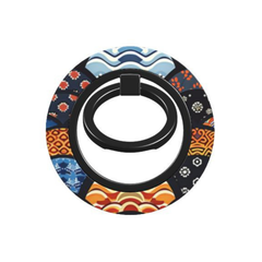 Colorful phone ring holder with geometric patterns on a white background | Casenari