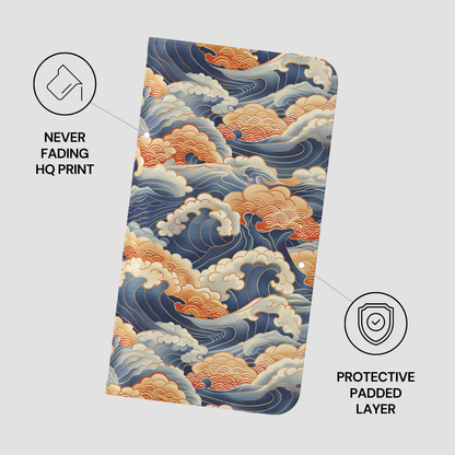 Product with wave pattern design on a light gray background
