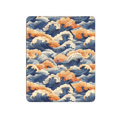 Phone case with wave design on a white background