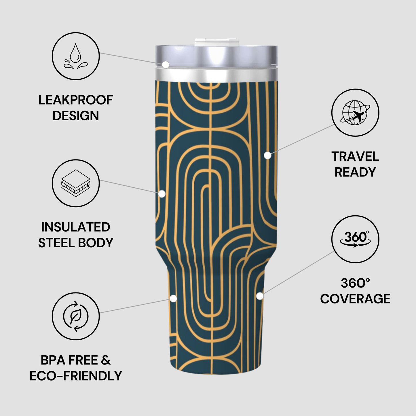 Gold on Teal | Large Tumbler