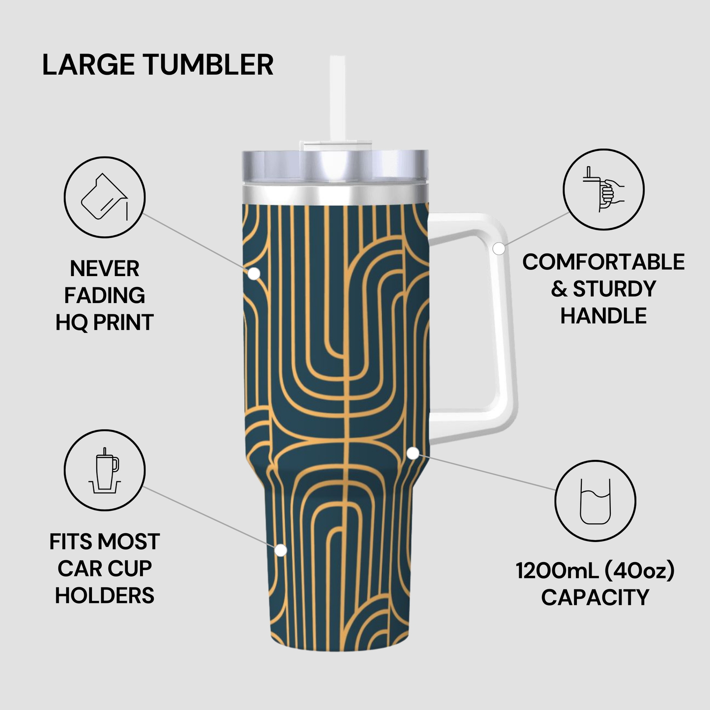 Gold on Teal | Large Tumbler