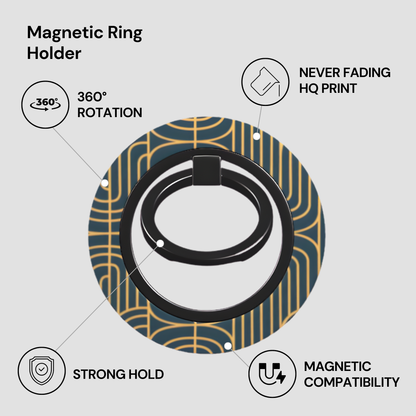 Gold on Teal | Magnetic Ring Holder