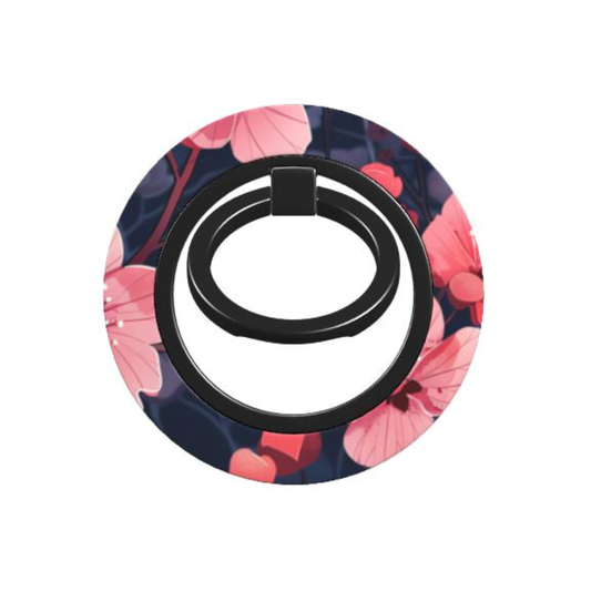 Phone ring holder with floral design on a white background