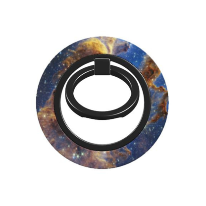 Phone ring holder with galaxy design on a white background