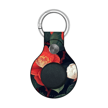 Keychain with floral design on a white background