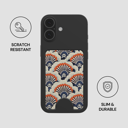 Midnight Crest Magnetic Wallet attached to the back of a phone showing slim and durable everyday use