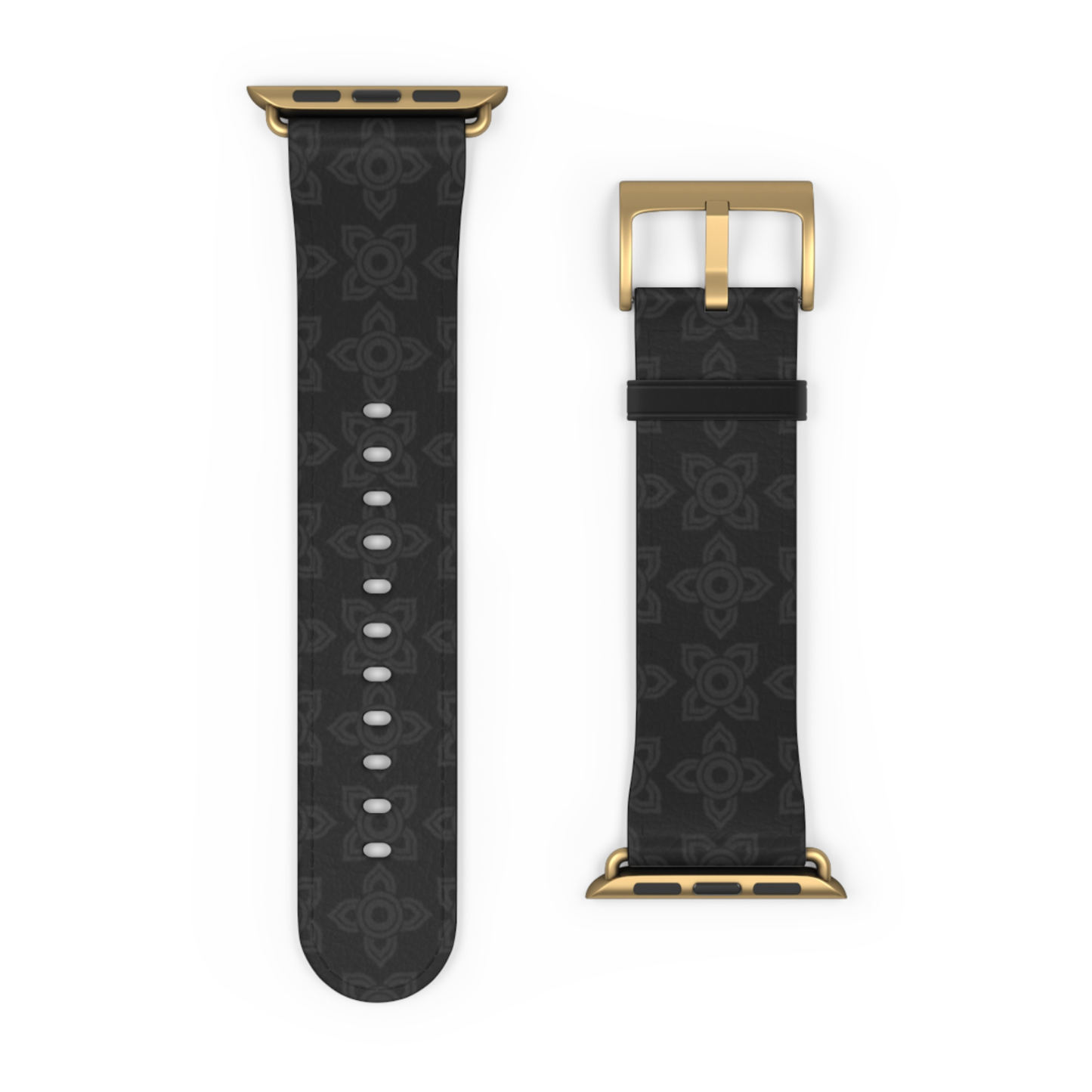 Camouflage-patterned watch band on a white background