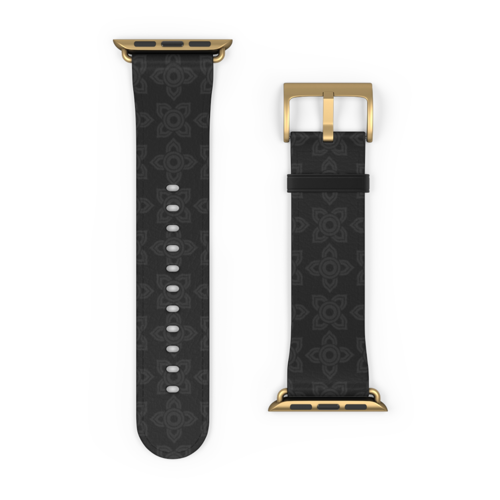 Camouflage-patterned watch band on a white background
