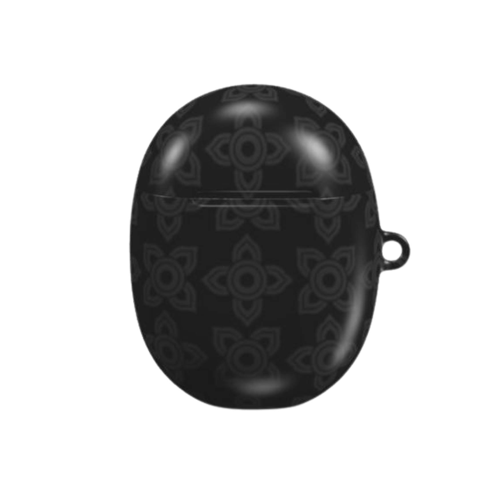 Black case with geometric pattern on a white background