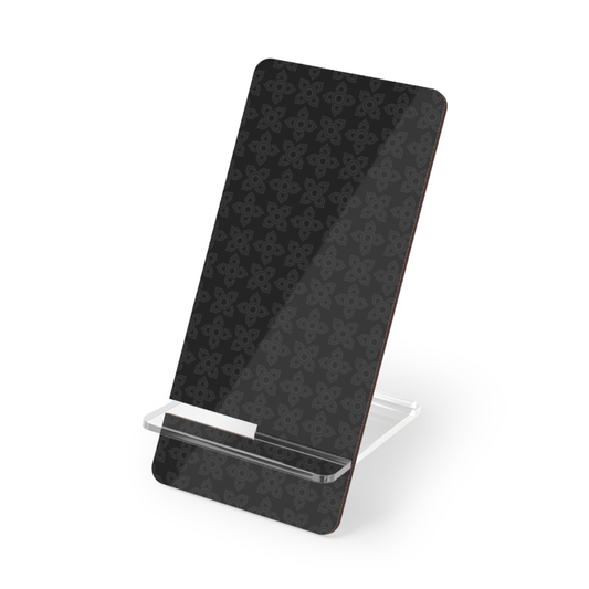 Phone stand with leopard print design on a white background