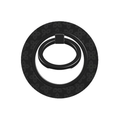 Black phone ring holder on a white background