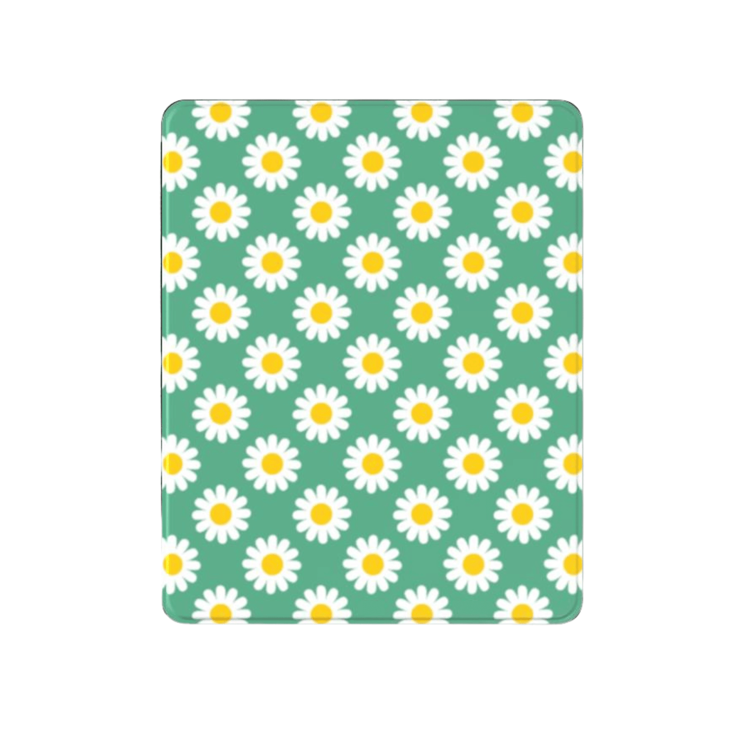 Notebook with daisy pattern on a green background
