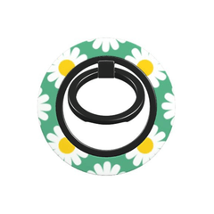 Phone ring holder with daisy flower design on a white background