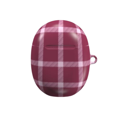 Plaid patterned case on a white background