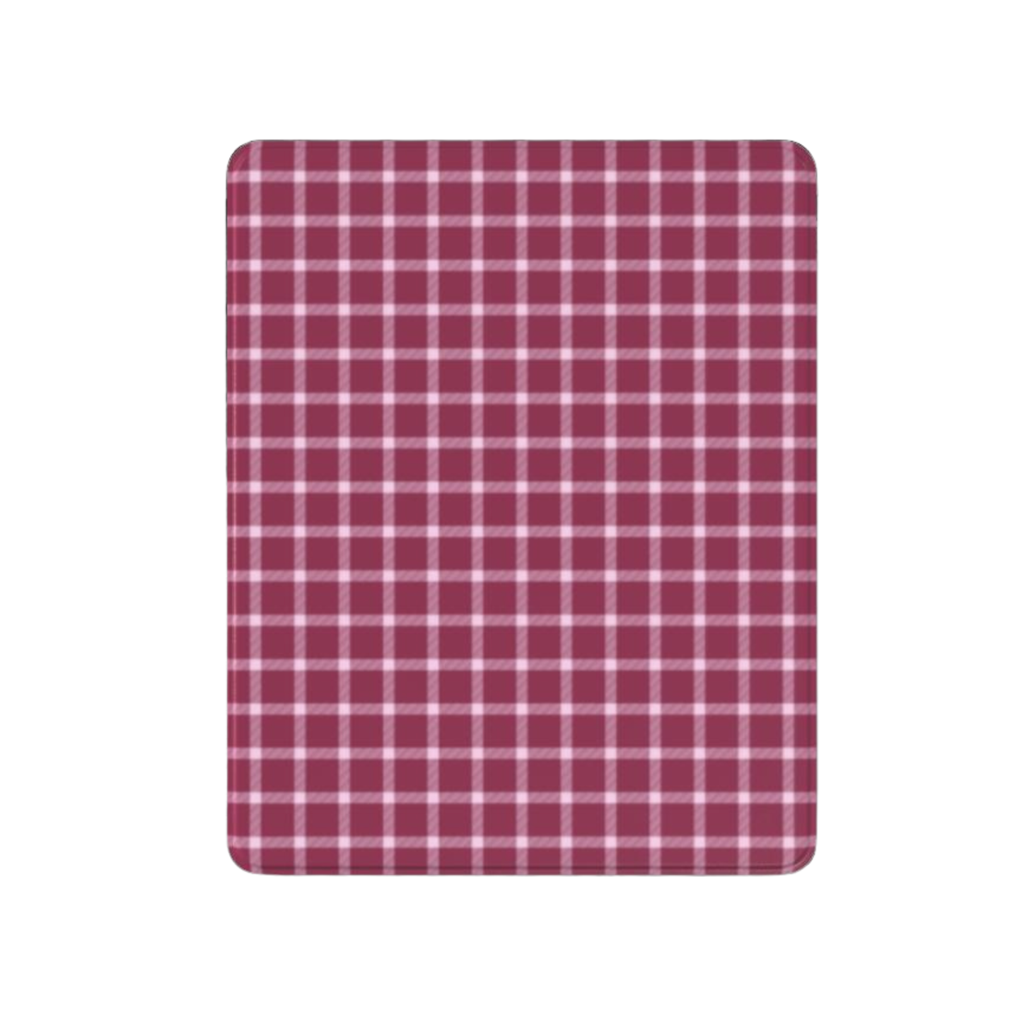 Red and white checkered fabric on a white background