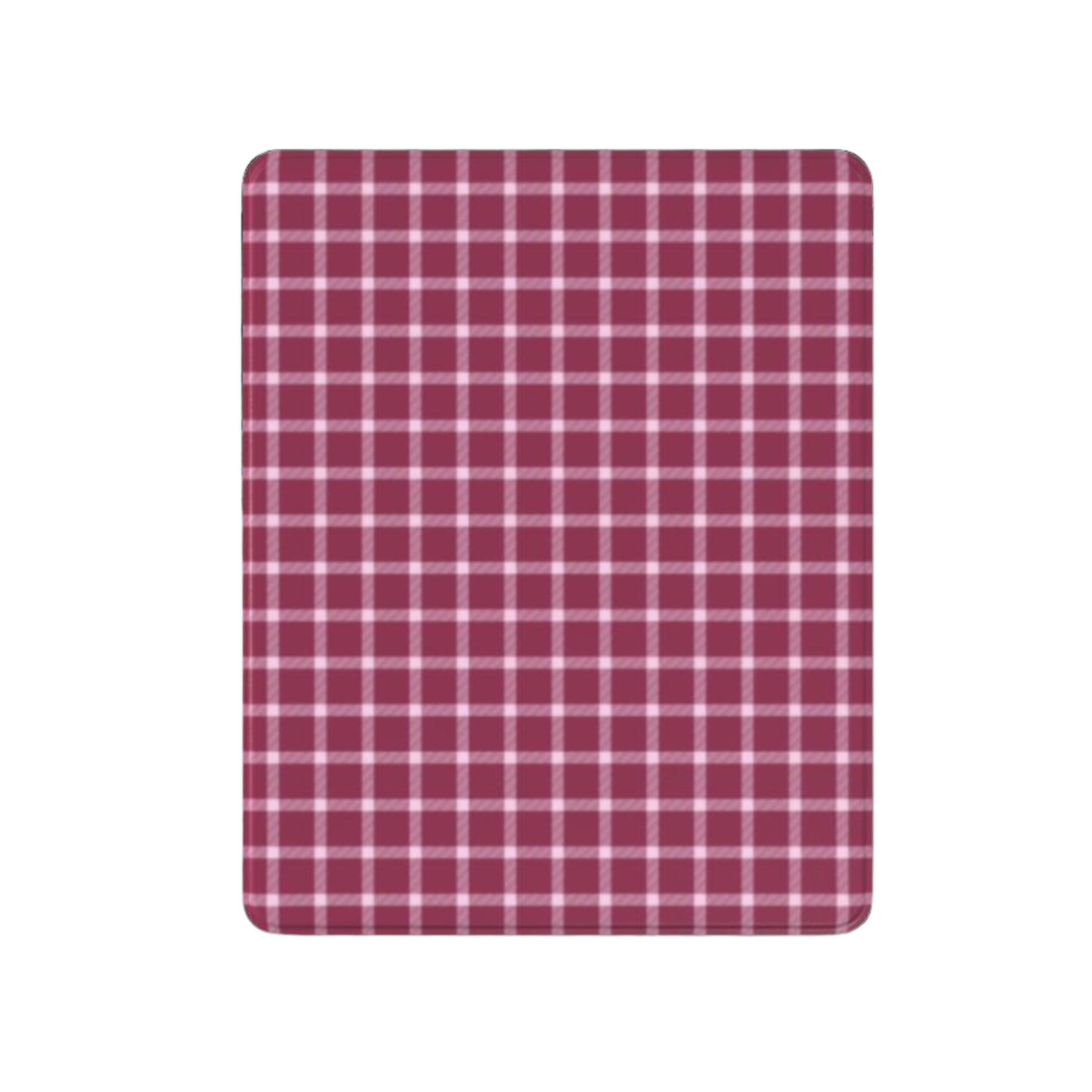 Red and white checkered fabric on a white background