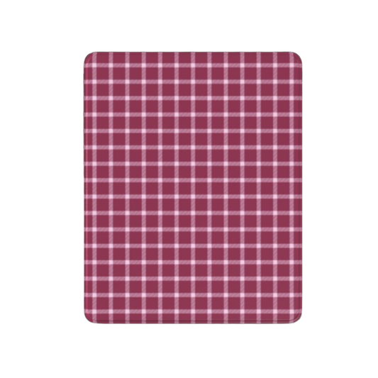 Red and white checkered fabric on a white background