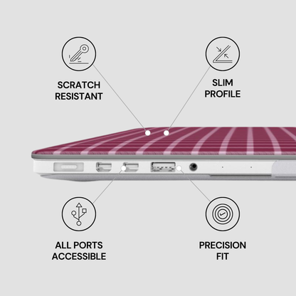 Laptop with features highlighted on a gray background