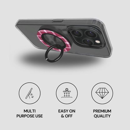 Phone case with ring holder on a gray background