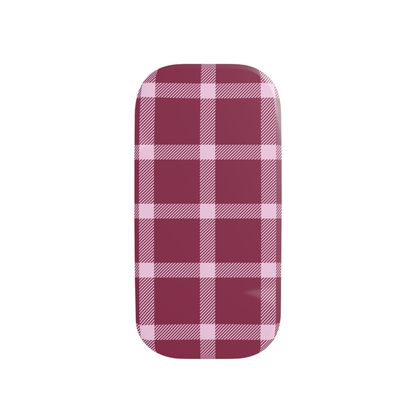 Red and white checkered tray on a white background