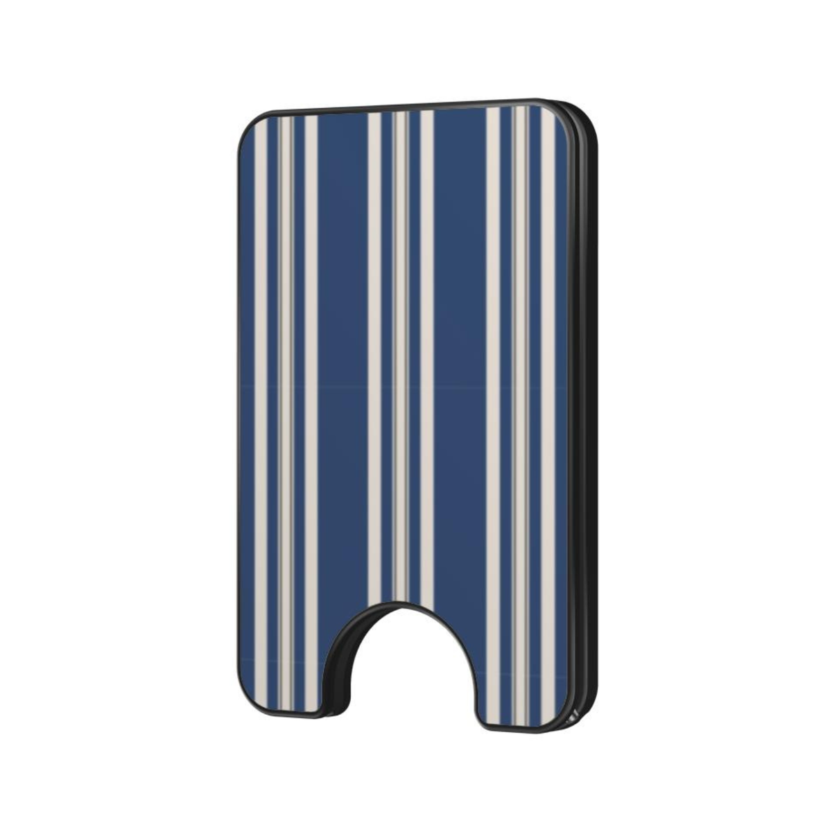 Nautic Stripe Magnetic Wallet with a blue and white striped pattern