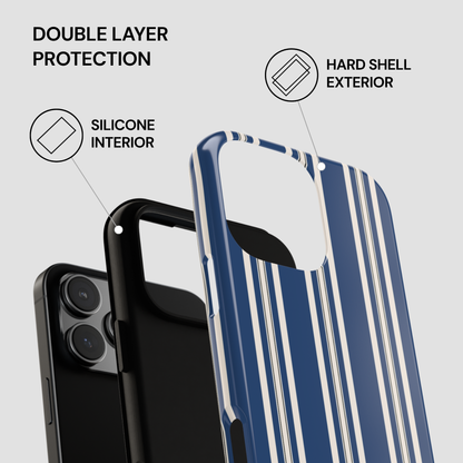 Phone case with double layer protection features on a white background