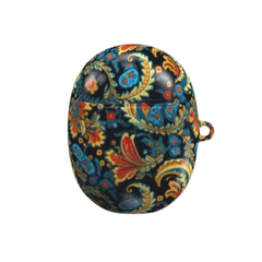 Colorful paisley patterned case on a white background
