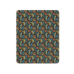 Patterned mouse pad with colorful design on a white background