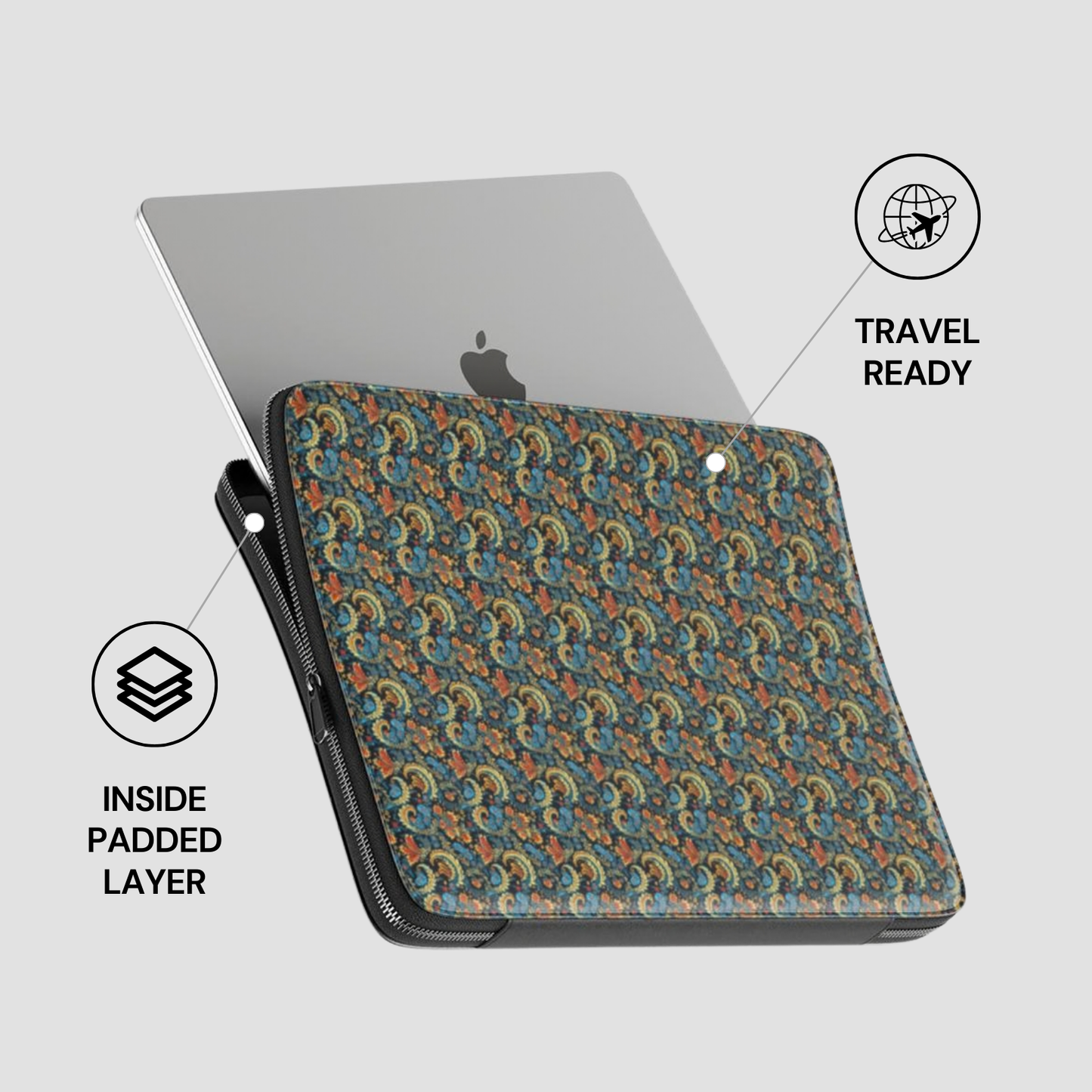 Obsidian Bloom | Premium Laptop Sleeve