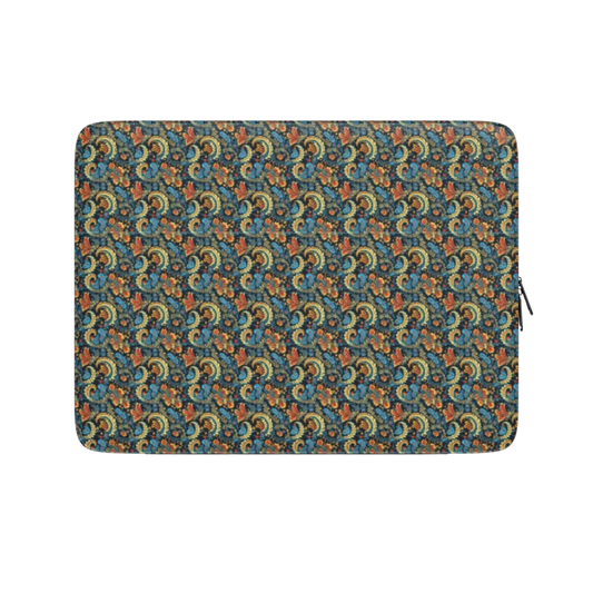 Patterned laptop sleeve on a white background