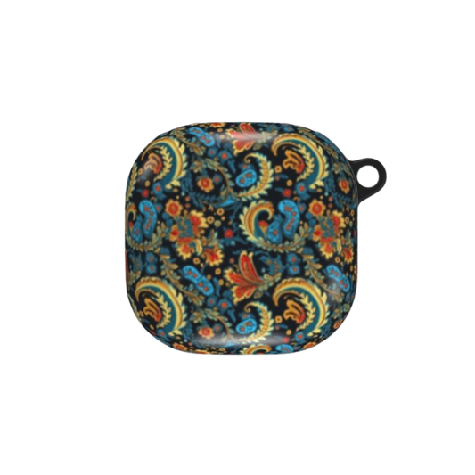 Colorful paisley patterned case on a white background