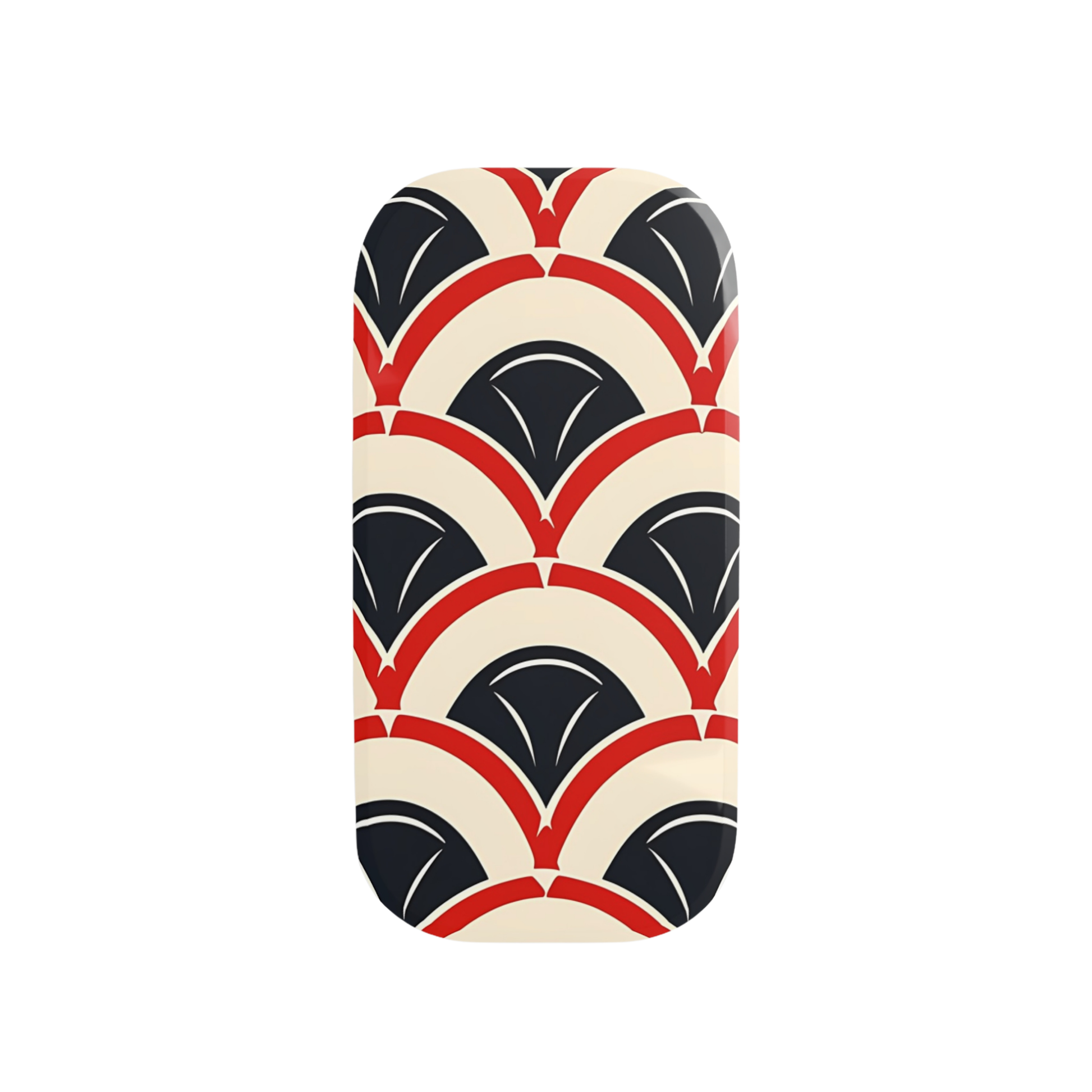 Phone case with geometric pattern on a white background