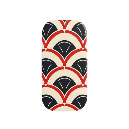 Phone case with geometric pattern on a white background