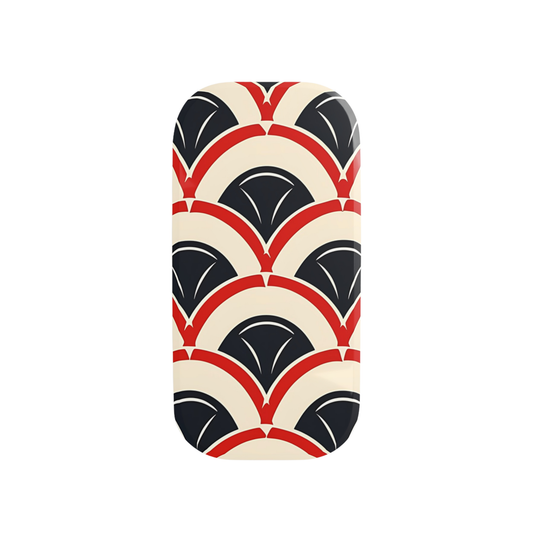 Phone case with geometric pattern on a white background
