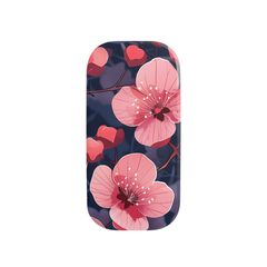 Phone case with pink floral design on a white background