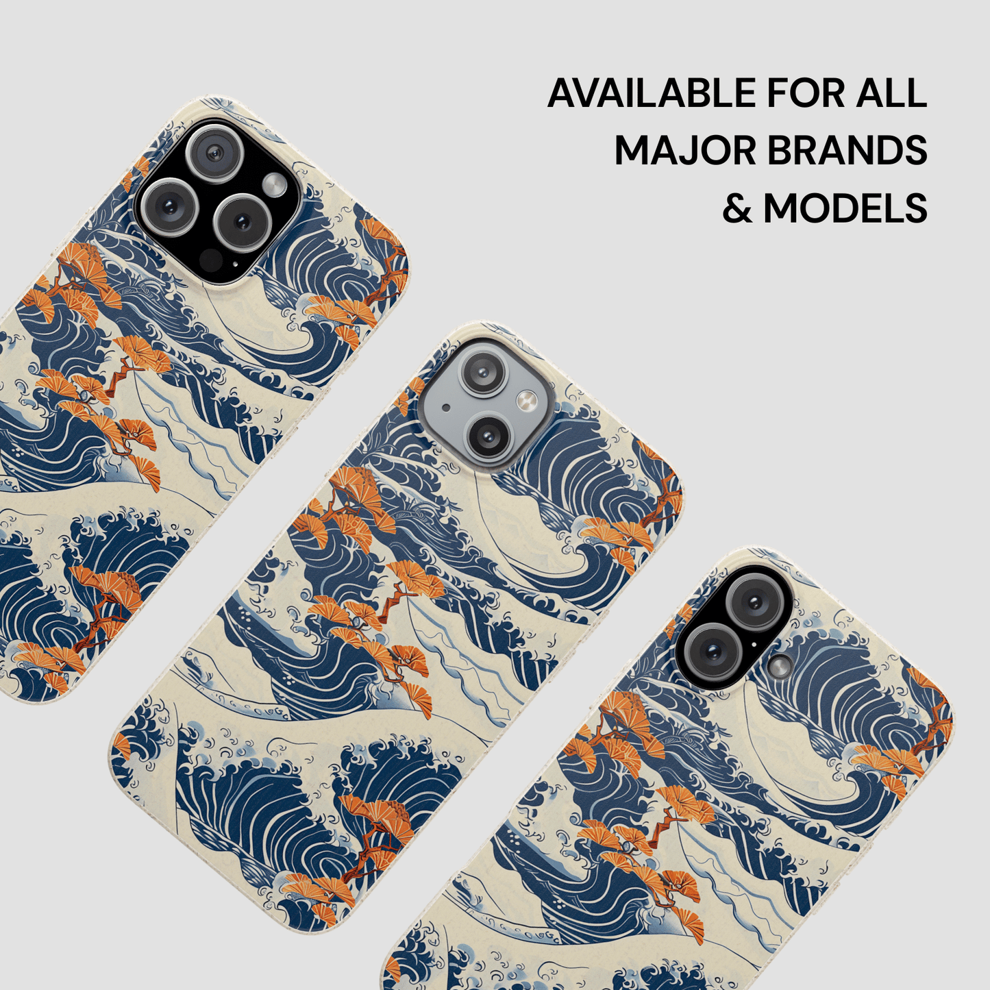 Phone cases with wave design on a light gray background | Casenari