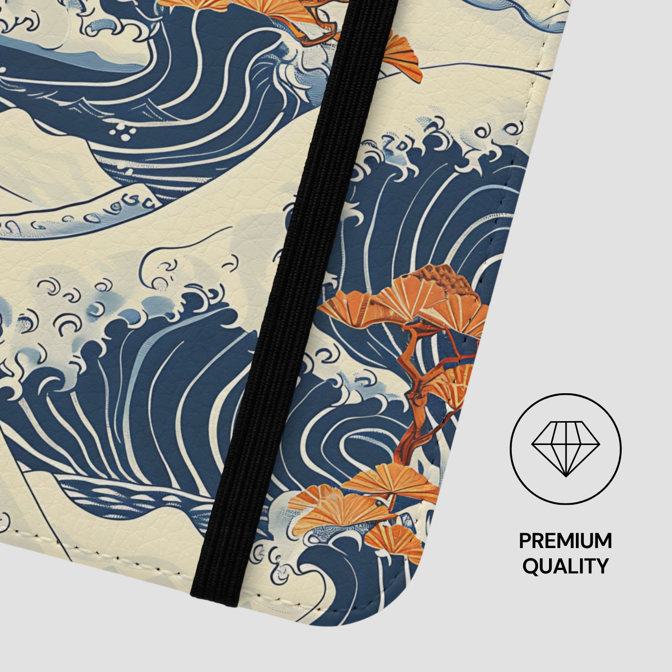 Product with wave and mushroom design, featuring a 'Premium Quality' label. | Casenari