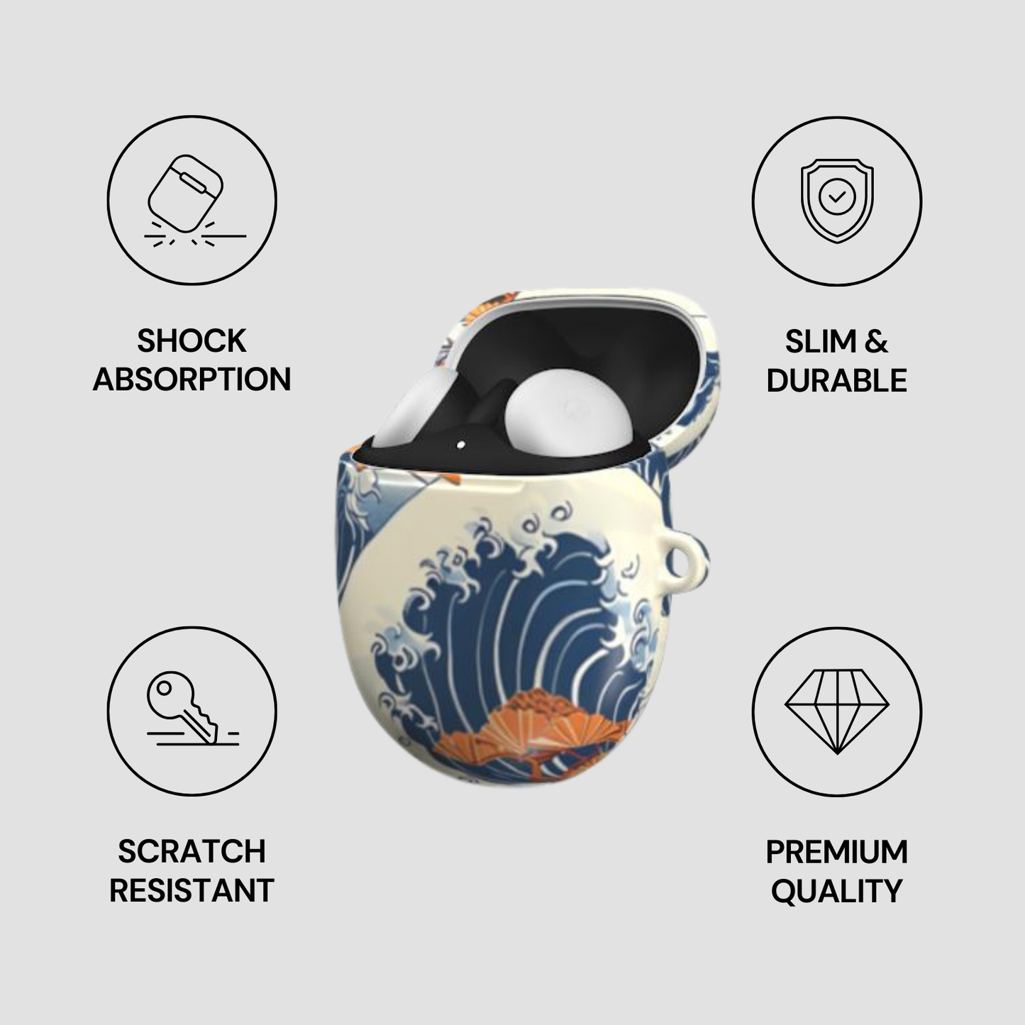 Product with features highlighted on a gray background | Casenari