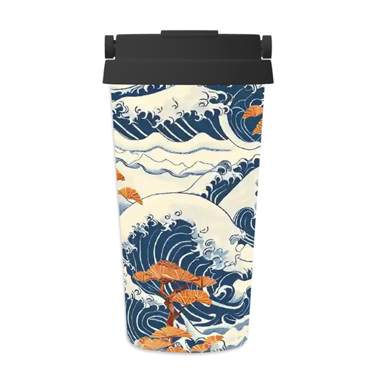 Phone case with wave and cherry blossom design on a white background | Casenari