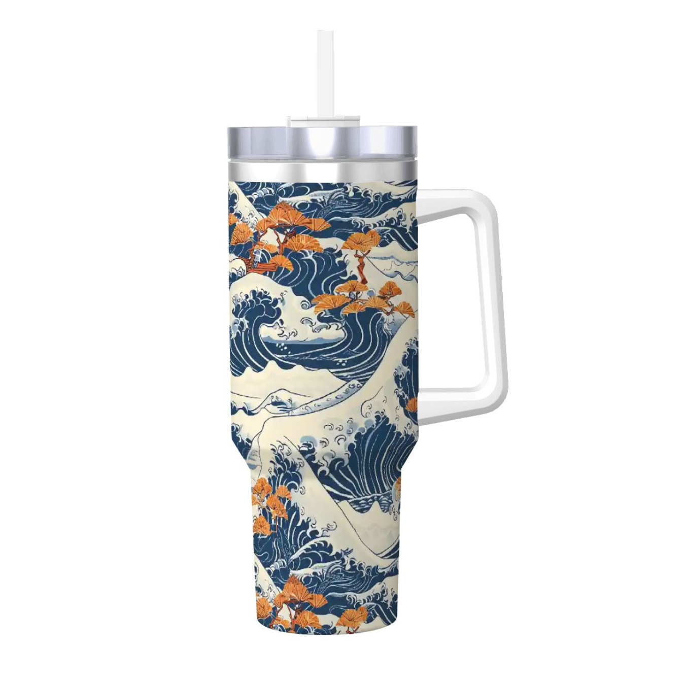 Tumbler with wave design and handle on a white background | Casenari