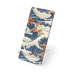 Phone case with wave and cherry blossom design on a white background | Casenari