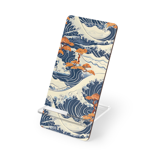 Phone case with wave and cherry blossom design on a white background | Casenari