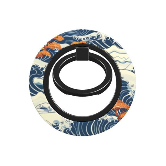 Phone ring holder with wave design on a white background