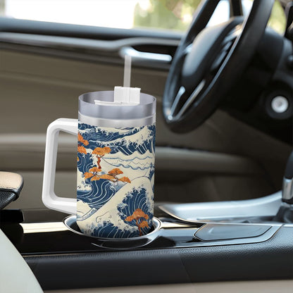 Decorative mug with wave design on a car dashboard | Casenari